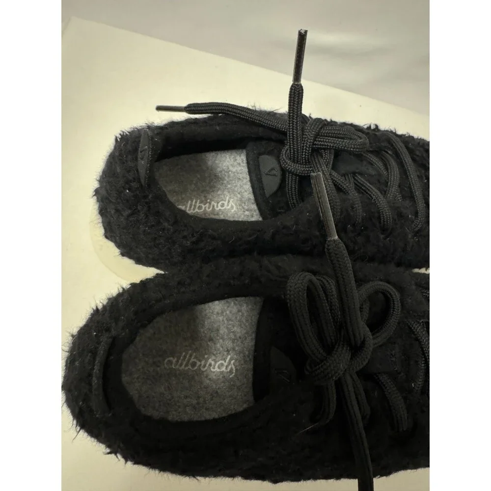 Allbirds Women’s Wool Runner Fluff Sneakers Black White Size 8